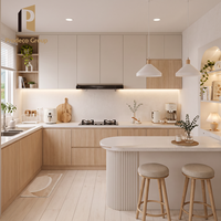 Ensemble d'armoires de cuisine de luxe noires pour projet de maison, finition ultra brillante, design moderne, unité d'armoires de cuisine, armoires de cuisine