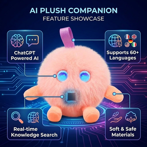 Peluche de Felpa Rosa Coral, Compañero Inteligente con IA que Habla en Más de 60 Idiomas, para Mayores de 8 Años, Carga USB-C, Juguete Educativo de Bolsillo, OEM - Product Image 3