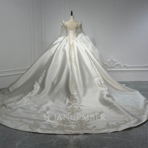 Robe de mariée Xs234 en cristal et perles, ornée de paillettes, avec volants détachables, dos lacé à découpe, style robe de bal Jancember - Product Image 6