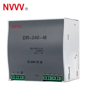 Fonte de alimentação para transformador AC para DC SMPS 12V 48V din 240W DR-240-48 interruptor Fonte de alimentação para laboratório e máquinas com 6 anos