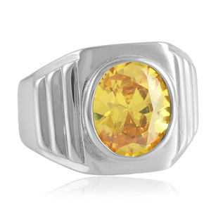 European American Style <b>Titanium</b> Steel Green Gemstone <b>Ring</b> Geometric Bezel Setting Women's Fashion Jewelry Gift 210178 - Product Image 4