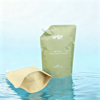 Vente en gros de sacs pochette de support en PE de qualité alimentaire crème bec d'angle scellant à chaud lotion solaire recharge liquide cosmétique sacs à presser