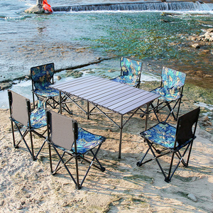 Table pliante d'extérieur en alliage d'aluminium, table de <span class=keywords><strong>camping</strong></span> portable pour pique-nique et repas <span class=keywords><strong>avec</strong></span> chaise - Product Image 3