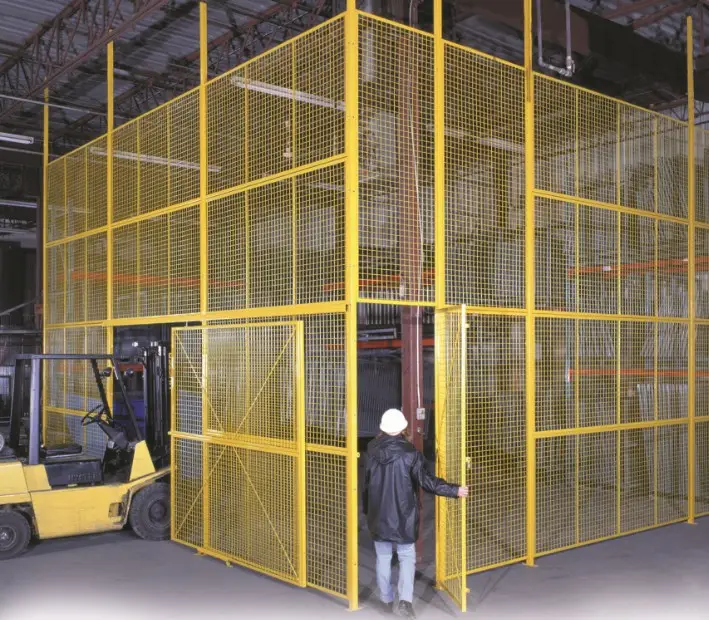 Customized galvanized coated wire mesh cage stacking secure storage cage