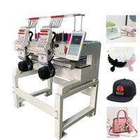 Prix promotionnel 2 têtes 9 aiguilles Machine à broder plate 400x500mm zone de travail Machine à broder par ordinateur à double tête