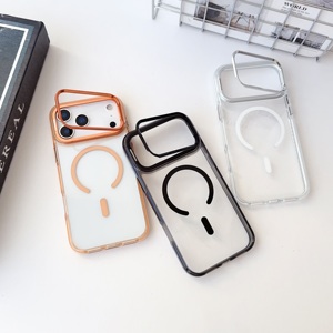Shockproof <b>Hard</b> PC Phone <b>Case</b> with Metal <b>Camera</b> Kickstand Holder Magnetic Mobile Phone <b>Case</b> for Phone 17 Pro Max 15 16 17Pro - Product Image 6