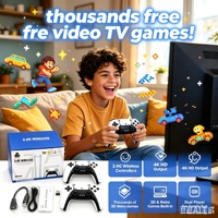 Konsol Game TV Arcade M15 4K PSP PS1 dengan 2 Kontroler Nirkabel, Terpasang Lebih dari 20.000+ Game untuk Anak-anak dan Remaja