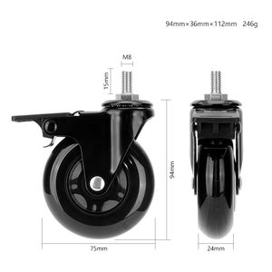 3 אינץ פו סיבוב גלגל caster עבור כיסא משרדי אוניברסלי שולחן עבודה שולחנות כיסוי אבק מחסה עבור סלון אוכל בית הספר ריהוט - Product Image 2