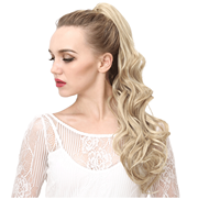 Offre Spéciale griffe boucle intérieure queue de cheval Extension synthétique vague naturelle cheveux cordon résister à haute température postiches pour les femmes