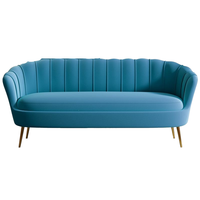 Fauteuil d'appoint moderne en velours tufté de style nordique avec accoudoirs rembourrés et pieds en métal pour salon, chambre et bureau