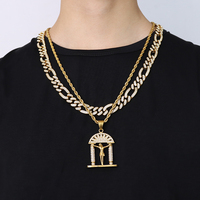 Haute qualité en acier inoxydable plaqué or 18 carats chrétien croyant pendentif collier bijoux jésus religieux pendentif collier