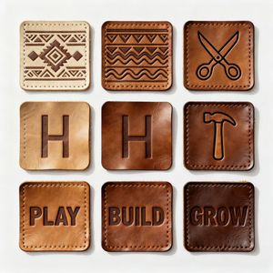 ジーンズカスタムデボス名ロゴ本物の服タグデニムPuレザーパッチとラベル靴とバッグ用 - Product Image 3