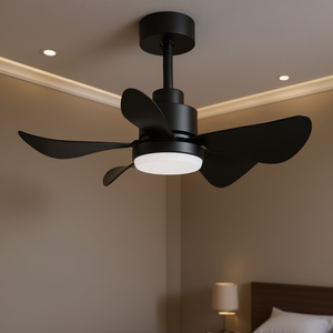 Ventilateur de plafond LED 28 pouces, 5 pales réversibles, télécommande, lumière à intensité variable, pour chambre à coucher, cuisine, design moderne, profil bas - Product Image 2
