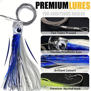 Nouvel ensemble de leurres souples en silicone acrylique de 6,5 et 9 pouces, type pieuvre et jupe de calmar, pour la pêche en mer, <span class=keywords><strong>combo</strong></span> de pêche à la traîne, appât bionique - Product Image 4