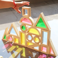 Blocs de construction acryliques pour enfants, jouets de puzzle pour l'éducation précoce, forme, couleur, cognitif, créatif et collage