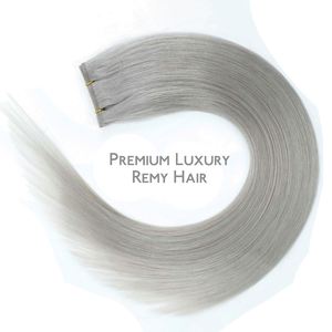 Cuticules brutes pour mèches de cheveux Remy, gris luxueux, 100% humaines, ultra-fines, russes, double tirage, trame invisible, sans perte de cheveux - Product Image 3