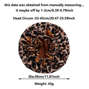 <span class=keywords><strong>Bonnet</strong></span> de soin capillaire SOLPOP personnalisé à double couche en satin doublé de soie, imprimé léopard, grand <span class=keywords><strong>bonnet</strong></span> réversible pour femmes aux cheveux bouclés naturels - Product Image 3