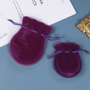 Custom Logo Round Bottom Drawstring <b>Bag</b> Suede Velvet Earrings Necklace Jewelry <b>Dust</b> <b>Bag</b> Drawstring Gift Pouches With String - Product Image 3