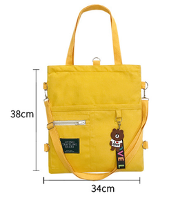 Bolso de mujer de lona de compras personalizado bolsos de hombro cuadrados informales de moda bolso de mensaje para chicas señora - Product Image 3