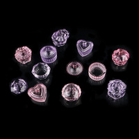 Verre cristal rose poudre acrylique liquide tasse à ongles violet Dappen plat couvercle bol porte-gobelet équipement outils d'art des ongles