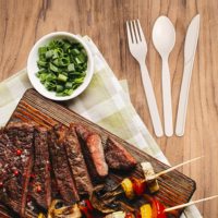 Newell – ensemble d'ustensiles jetables biodégradables, en plastique, amidon de maïs, cuillère, fourchette, couteau, couverts pour barbecue, 300 pièces