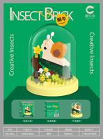 Nouveautés : Jouets de construction en plastique 3D, modèles Abeille, Escargot, Mini-briques, Papillon, Fleur, Insecte, Boîte de blocs de construction diamant avec présentoir
