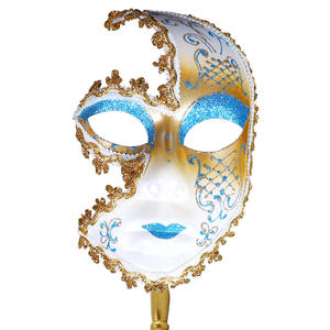 Maschere Veneziane Personalizzate HLC con Bastone, per Carnevale Romano, Halloween, Feste a Tema Venezia e Italia, Produttore di Maschere per Feste - Product Image 6