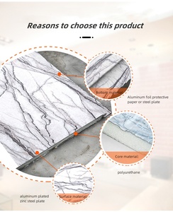 Paneles de revestimiento de pared exterior decorativos Panel sándwich de poliuretano PU de metal para fachada de edificios domésticos y comerciales - Product Image 5