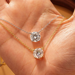 Nuova <span class=keywords><strong>Collana</strong></span> con Pendente <span class=keywords><strong>Solitario</strong></span> a V per Donna, Elegante e alla Moda, con Moissanite Brillante, Semplice, Collezione 2026 - Product Image 6