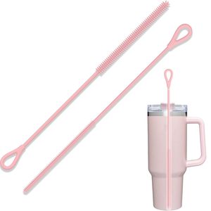 Extra <b>Long</b> Silicone Straw Cleaner Brush Reusable Straw Brush for Cleaning 8-10mm Straws Soft and Bendable Anti Slip <b>Handle</b> - Product Image 4