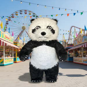 Costume da Mascotte Gigante a Pelo Lungo 2.2M 2.6M 3M Stile Cartone Animato Carino Panda Orso Bianco Costume Gonfiabile Animale per Eventi Natalizi - Product Image 3