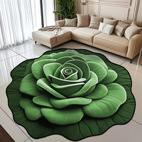 Tapis de sol en diatomite florale créative 3D de style moderne, tapis antidérapant à séchage rapide pour salon, canapé, table basse