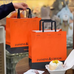 Sacs en papier kraft biodégradables personnalisés, écologiques, jetables, pour vente en gros en usine, pour la livraison, la boulangerie commerciale, les gâteaux, le shopping et le pain - Product Image 6