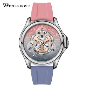 Reloj de pulsera automático Starwheel Wandering Hour con logotipo personalizado, esfera guilloché, cristal de zafiro, cierre plegable, relojes de acero inoxidable. - Product Image 4