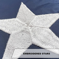Drapeau de l'État du Texas brodé 3x5 pieds en gros avec étoiles cousues, rayures et œillets en laiton