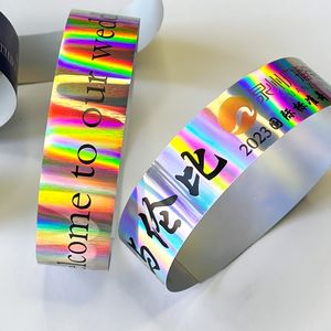 Customized Holographic <strong>Wristband</strong> ID Plastic Holographic Reflective Id <strong>Wristband</strong> For Events - Product Image 6