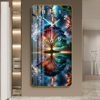 Horloge Murale Silencieuse Créative Moderne Style Marin Décoration Maison Restaurant Salon Luxe HD Nature Morte en Cristal et Porcelaine