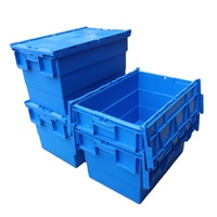Caisse logistique grise en plastique empilable JOIN avec couvercle intégré pour entrepôt ASRS