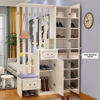 Porte-manteau moderne simple pour couloir d'entrée Porte-vêtements personnalisé pour salon Cloison décorative Rangement de chaussures Chaussures modernes