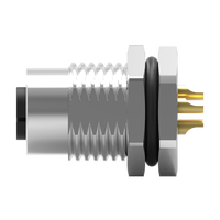 Conector Hembra Automotriz de Latón y Nylon de 3 Pines, Redondo, 7/8'', IP67, Impermeable, Cable Moldeado, 220A 250V, Superventas
