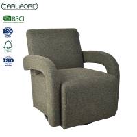 Fauteuil inclinable individuel de luxe CARLFORD en tissu, capitonné, pivotant, pour salon et salle à manger