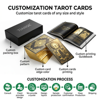 Cartes de Tarot TIANGE de Luxe avec Feuille d'Or, Jeu de Divination Rider Waite en Plastique Étanche, Vente en Gros, Fabricant Personnalisé