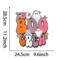 Patchs Citrouille d'Halloween en chenille personnalisés à repasser pour vêtements, gros patchs à l'arrière, décorations de carnaval, bricolage