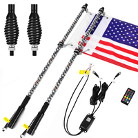 Antenne lumineuse LED RGB Chasing Offroad Flag Whip 5150 4X4 avec application et télécommande pour UTV et ATV