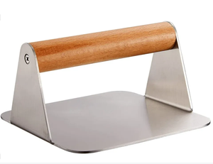 Gadgets de cocina Bacon Patty Burger Press Smasher Acero inoxidable <span class=keywords><strong>Hamburger</strong></span> Presse Burgers Smash con mango de madera - Product Image 6