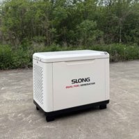 Générateur SLONG Super Silencieux 20KW Refroidi par Air, Essence et GPL, 4 Temps, avec Démarrage Automatique et Roues, pour Usage Domestique de Secours 8000W