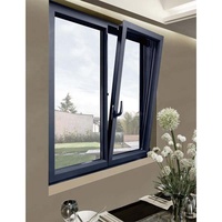 Fenêtre en alliage d'aluminium de style américain Fenêtre résidentielle à double sécurité Manivelle en verre ouverte Fenêtre pivotante pour la maison