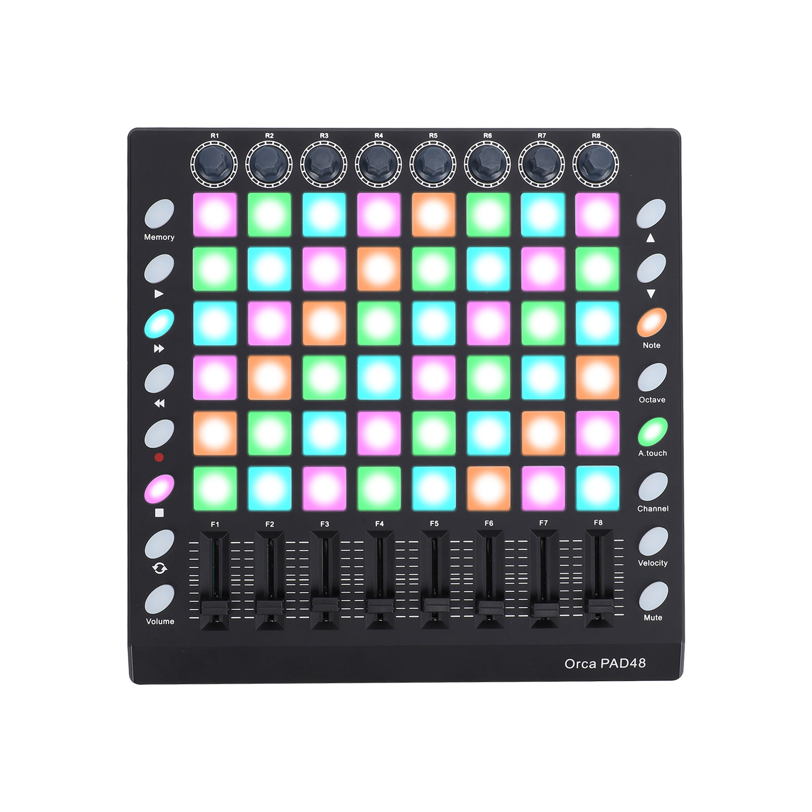 WORLDE MIDI Controller Drum Pad 48 RGB Backlit Velocity Sensitive