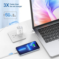 Chargeur mural GaN USB Type C 20W 1C1A fin et portable, noir et blanc, pour prise UK 3 broches, vente en gros OEM ODM