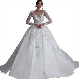 Nuevo Vestido de Novia de Poliéster de Cintura Alta con Bordado de Cuentas de Alta Costura, Encaje y Cola de Tutú, Estilo Super Hada Mori - Product Image 1